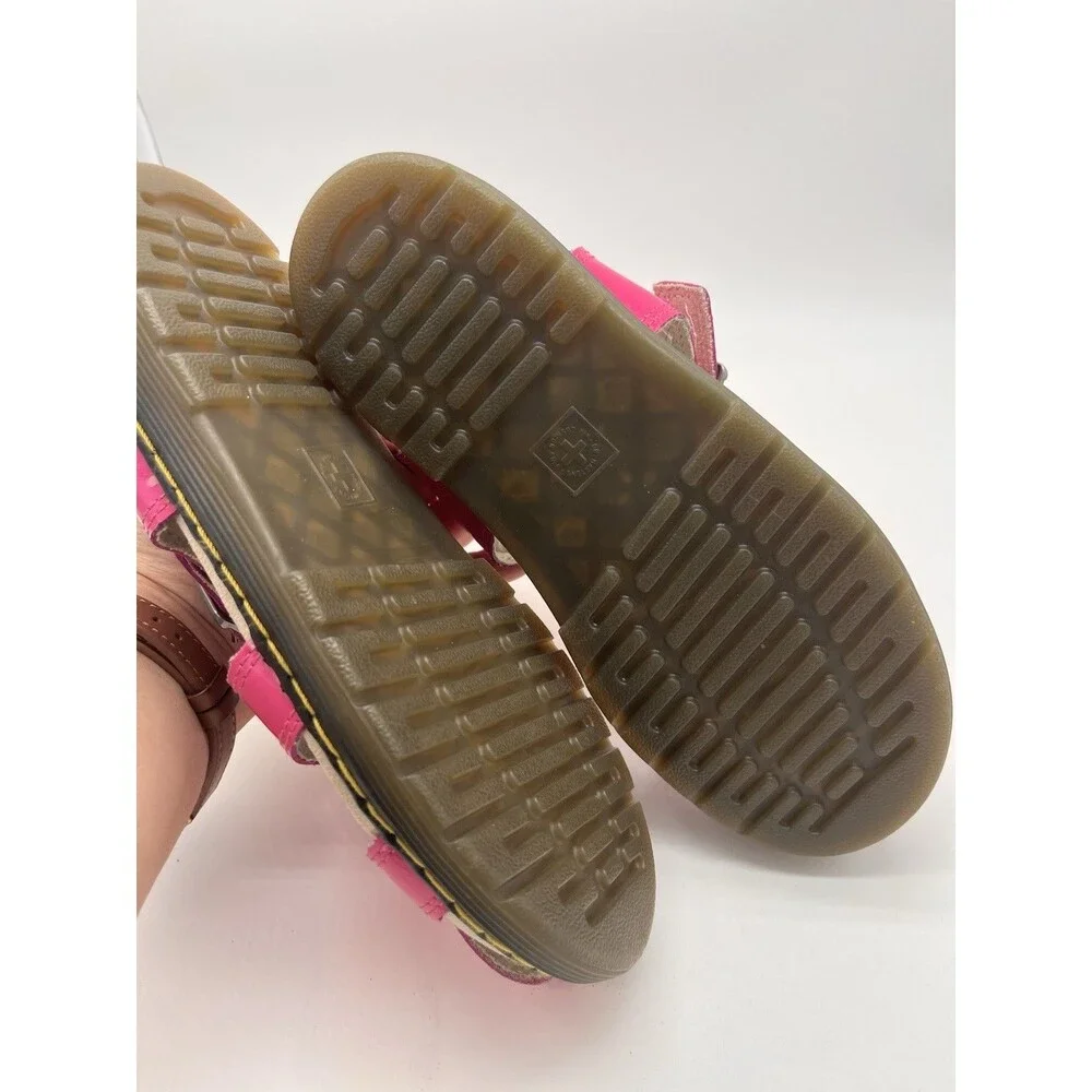 Dr Martens Girls Sailor Sandals Hot Pink Patent Leather US 4